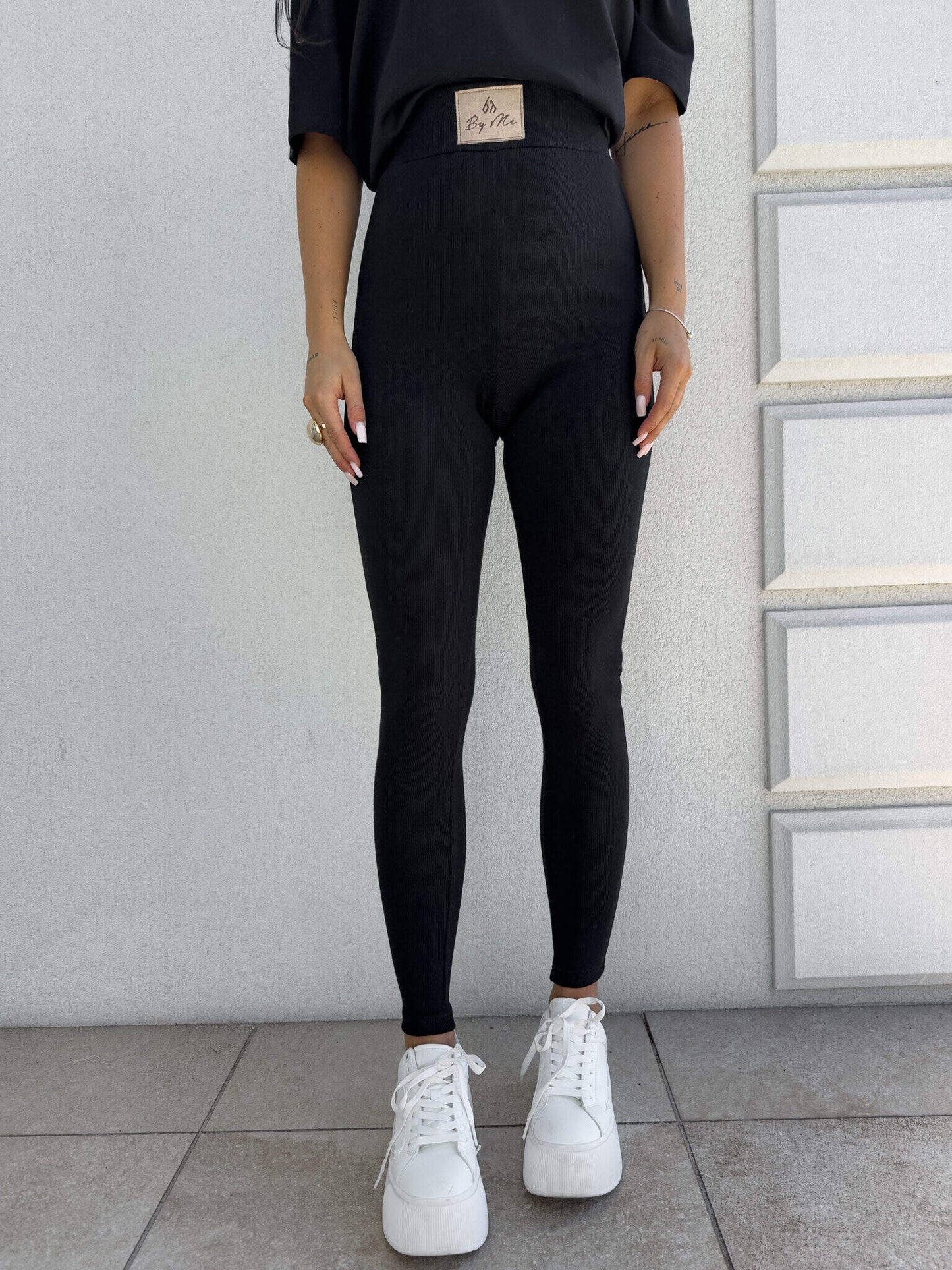 Legginsy COTTON – czarne BY ME