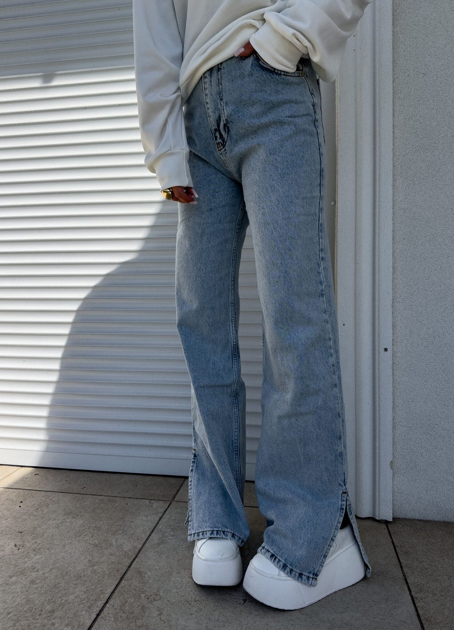 Jeansy FLARED – dark jeans BY ME